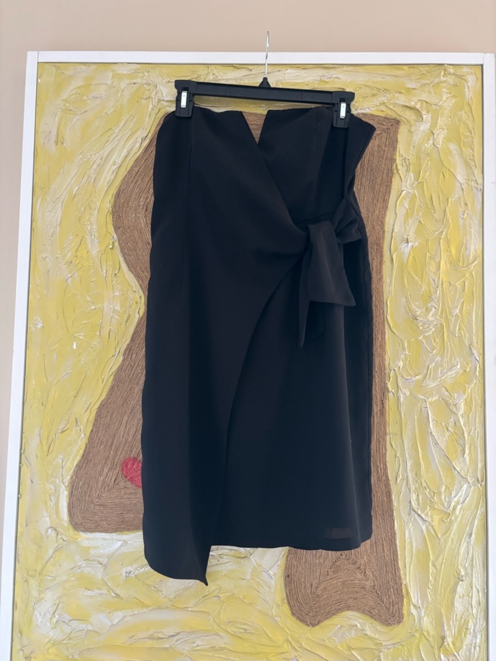 She + Sky strapless Black Wrap Mini dress with Side Tie